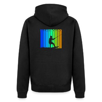 Wakeboard Spruch Kitesurfer Surfen Wassersport - Unisex Premium Bio Zip Hoodie - Schwarz - Hinten - Nico (187cm)