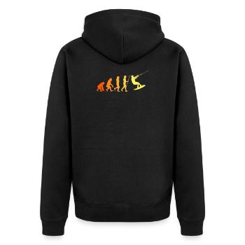Wakeboard Evolution Wassersport Kitesurfer Surfing - Unisex Premium Bio Zip Hoodie - Schwarz - Hinten - Nico (187cm)