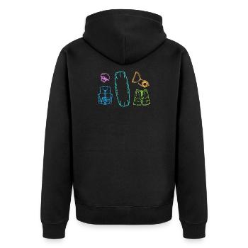 Water Skiing, Water Sports, Surfboard, Wakeboard, Surfing - Unisex Premium Organic Zip Hoodie - black - Back - Nico (187cm)
