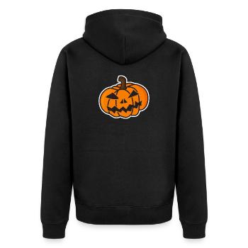 Maquette amusante de citrouille d’Halloween - Veste à capuche bio Premium Unisexe - noir - Dos - Nico (187cm)