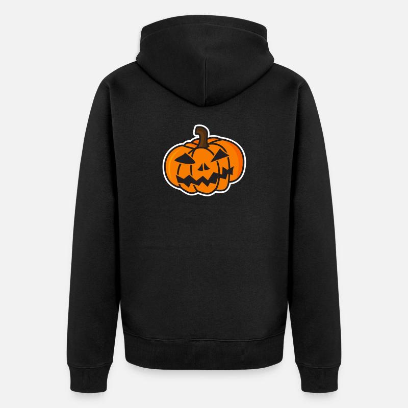 Maquette amusante de citrouille d’Halloween - Veste à capuche bio Premium Unisexe - noir