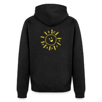 SOIS HEUREUX SOLEIL JOYEUX - Veste à capuche bio Premium Unisexe - noir - Dos - Nico (187cm)