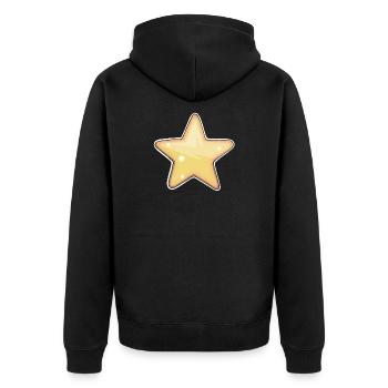 Goldener Stern Illustration für Bekleidung - Unisex Premium Bio Zip Hoodie - Schwarz - Hinten - Nico (187cm)