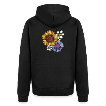 Bouquet Flowers Symbol Nature Colors Market icon - Unisex Premium Organic Zip Hoodie - black - Back - Nico (187cm)