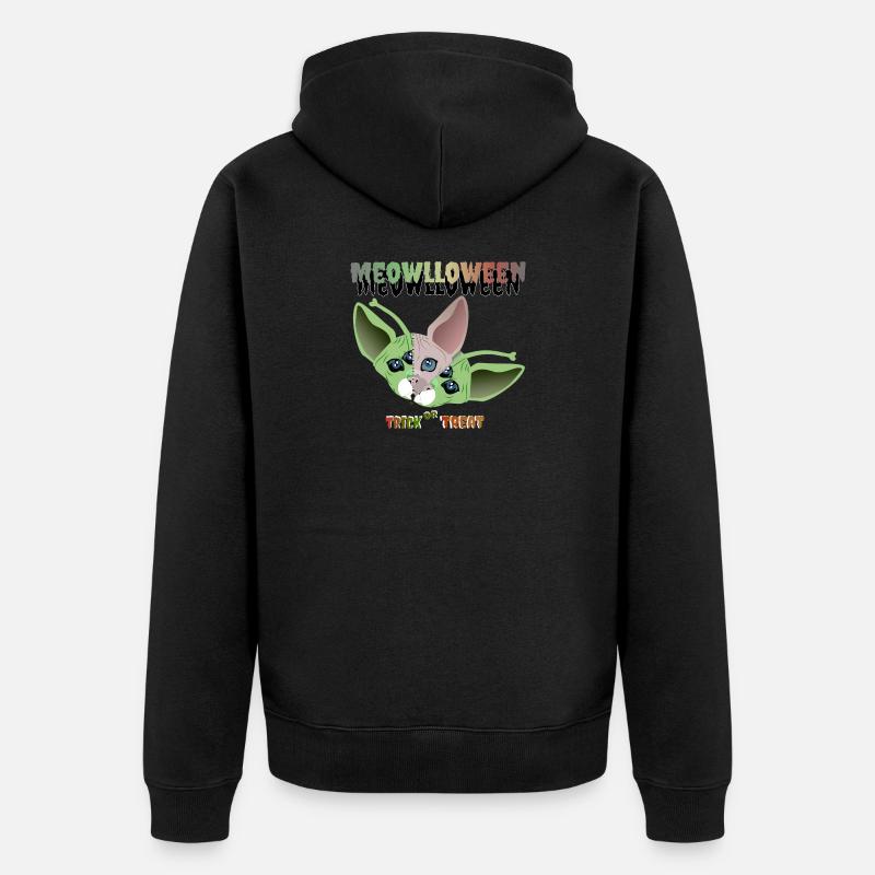 Sphinx Katze Alien Maske - Unisex Premium Bio Zip Hoodie - Schwarz