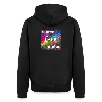 Je vous aime tous - Veste à capuche bio Premium Unisexe - noir - Dos - Nico (187cm)