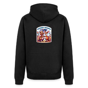 Motif de kangourou australien et de quokka - Veste à capuche bio Premium Unisexe - noir - Dos - Nico (187cm)