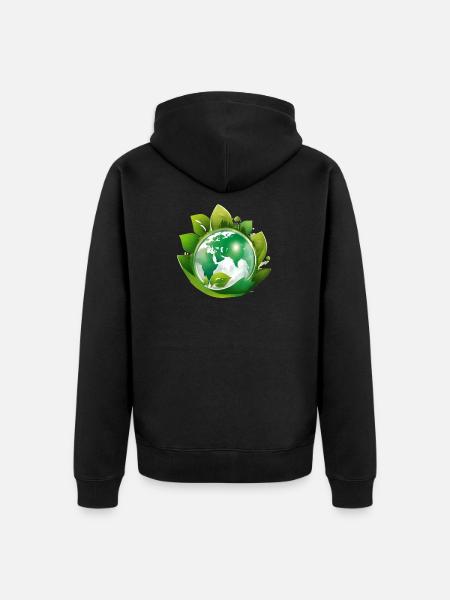 Planet Erde, Mutter Natur - Unisex Premium Bio Zip Hoodie - Schwarz