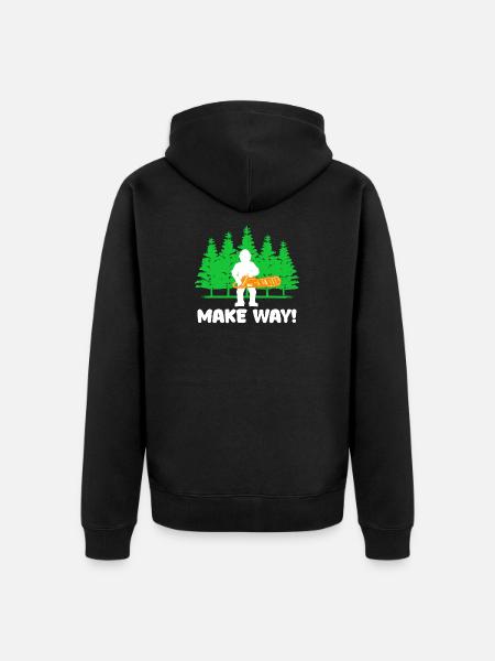 Lumberjack Woodwork Tree Chainsaw Statement - Unisex Premium Organic Zip Hoodie - black