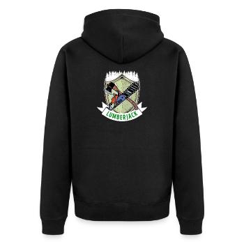 Hache de travail du bois disant scie Forester bûcheron - Veste à capuche bio Premium Unisexe - noir - Dos - Nico (187cm)