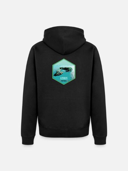 Illustration Volcanic islets, Azores - Unisex Premium Organic Zip Hoodie - black