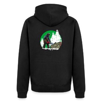 Arbre bûcheron tronçonneuse bois boiserie forêt - Veste à capuche bio Premium Unisexe - noir - Dos - Nico (187cm)