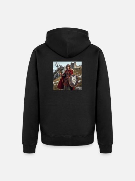 Viking Warrior - Unisex Premium Organic Zip Hoodie - black