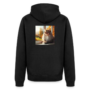 Maine Coon - Le roi des chats - Veste à capuche bio Premium Unisexe - noir - Dos - Nico (187cm)