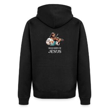 Violinen Akkorde für Jesus Christlicher Gott - Unisex Premium Bio Zip Hoodie - Schwarz - Hinten - Nico (187cm)