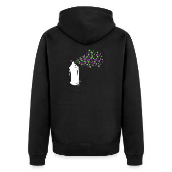 Graffiti Sprayer Spraydose Kunst Strassenkunst - Unisex Premium Bio Zip Hoodie - Schwarz - Hinten - Nico (187cm)