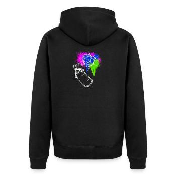 Graffiti Spraydose Kunst Strassenkunst Sprayer - Unisex Premium Bio Zip Hoodie - Schwarz - Hinten - Nico (187cm)