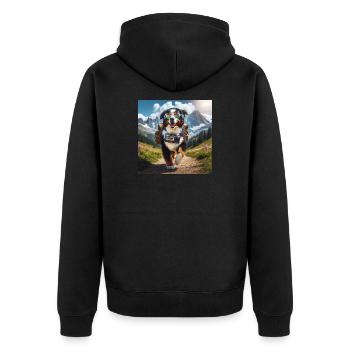 Berner Sennenhund - Unisex Premium Bio Zip Hoodie - Schwarz - Hinten - Nico (187cm)