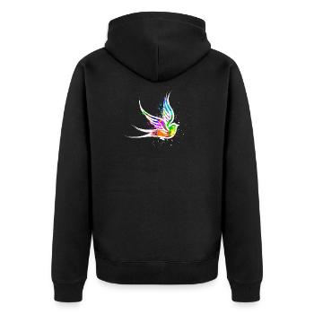Bird Street Art Graffiti Drawing Illustration - Unisex Premium Organic Zip Hoodie - black - Back - Nico (187cm)