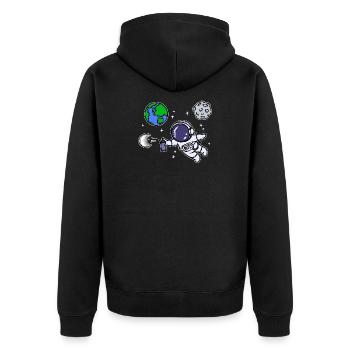 Graffiti Street Art Dessin Illustration Art - Veste à capuche bio Premium Unisexe - noir - Dos - Nico (187cm)