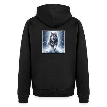 Husky - Unisex Premium Organic Zip Hoodie - black - Back - Nico (187cm)