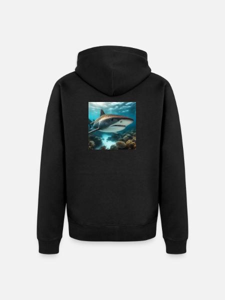 Tiger shark - Unisex Premium Organic Zip Hoodie - black