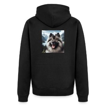 Joyeux Wolfspitz - Veste à capuche bio Premium Unisexe - noir - Dos - Nico (187cm)