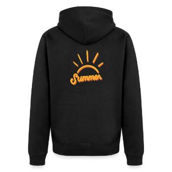 Sommer - Summer - Unisex Premium Organic Zip Hoodie - black - Back - Nico (187cm)