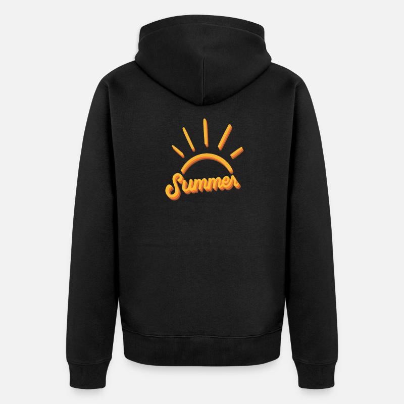Sommer - Summer - Unisex Premium Bio Zip Hoodie - Schwarz