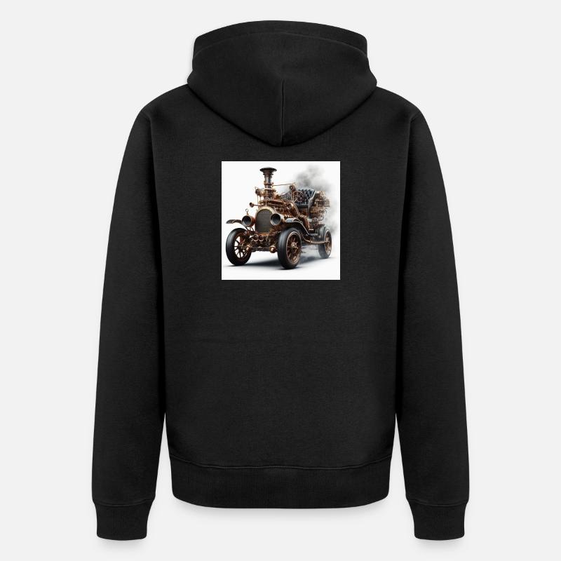 Wagon à vapeur - Veste à capuche bio Premium Unisexe - noir