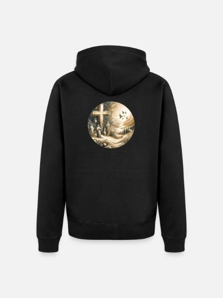 Cross of Faith - Unisex Premium Organic Zip Hoodie - black