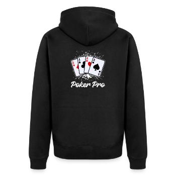 Jeu de cartes de casino Poker professionnel - Veste à capuche bio Premium Unisexe - noir - Dos - Nico (187cm)