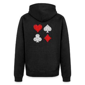 Gambling Roulette Lottery Poker Gambling Casino - Unisex Premium Organic Zip Hoodie - black - Back - Nico (187cm)