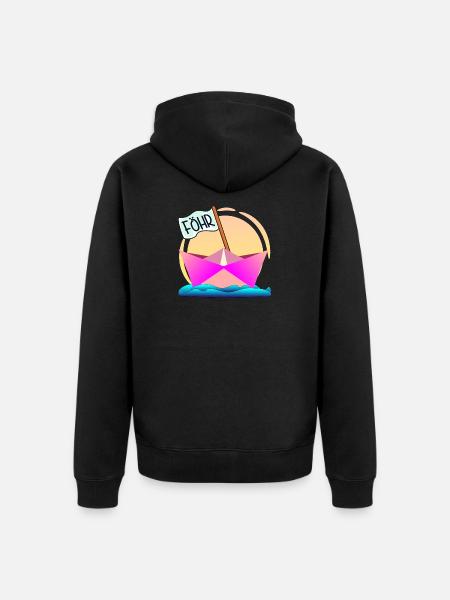 BOOTFAHREN FÖHR INSEL - Unisex Premium Bio Zip Hoodie - Schwarz