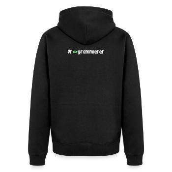 Programmierer Computerfreak Skripting Code Nerd - Unisex Premium Bio Zip Hoodie - Schwarz - Hinten - Nico (187cm)