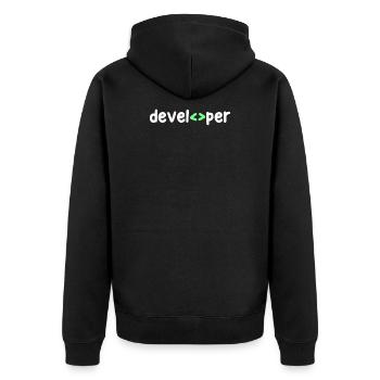 Développeur Code Scripting Debug Informatik Geek - Veste à capuche bio Premium Unisexe - noir - Dos - Nico (187cm)