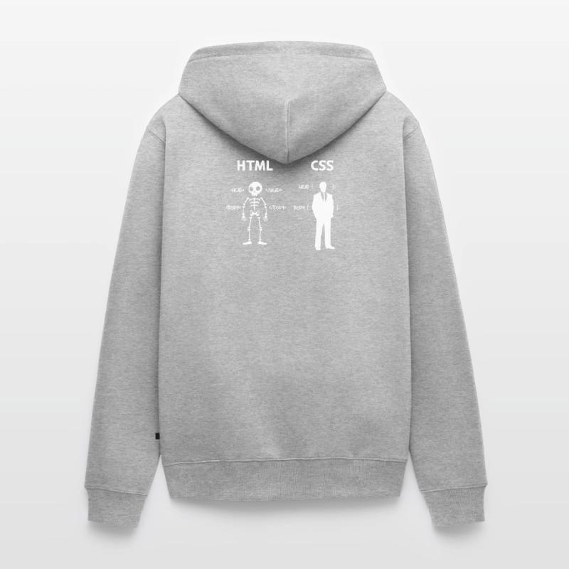 Code Css C++ Php Java Developer Code Skripting Unisex Premium Bio Zip Hoodie