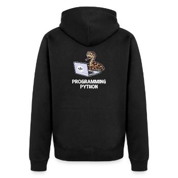 Scripting Programmer Computer Debug Developer - Unisex Premium Organic Zip Hoodie - black - Back - Nico (187cm)