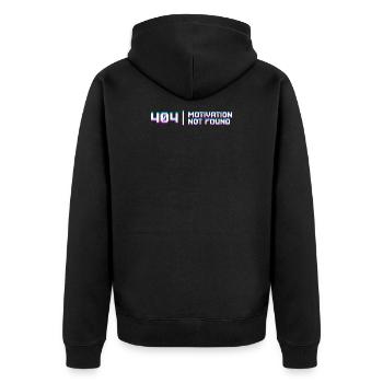 Developer Coden Skripting Lustige Sprüche Debug - Unisex Premium Bio Zip Hoodie - Schwarz - Hinten - Nico (187cm)