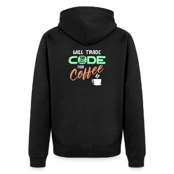 Programmeur, Développeur, Instruction de code, Ordinateur - Veste à capuche bio Premium Unisexe - noir - Dos - Nico (187cm)