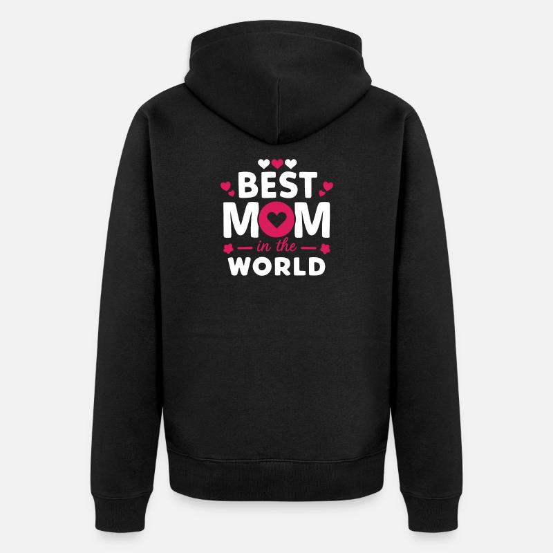 Meilleure maman du monde - Veste à capuche bio Premium Unisexe - noir