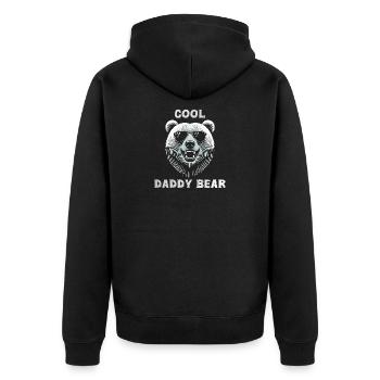Cool daddy bear head with sunglasses - Unisex Premium Organic Zip Hoodie - black - Back - Nico (187cm)