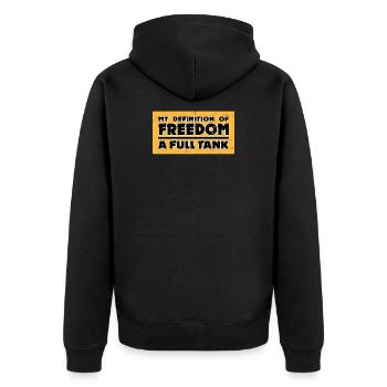 Fuel Pump Energy Storage Statement Refueling Electricity - Unisex Premium Organic Zip Hoodie - black - Back - Nico (187cm)