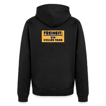 Electricity Electrical Energy Refueling Statement Gasoline - Unisex Premium Organic Zip Hoodie - black - Back - Nico (187cm)