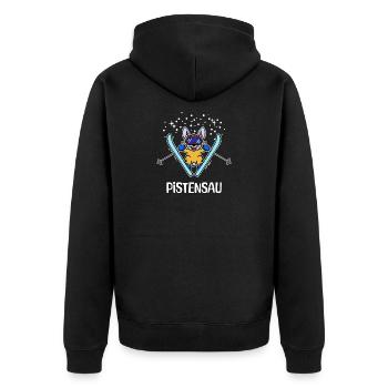 Wintersport Eishockey Snowboard Biathlon Spruch - Unisex Premium Bio Zip Hoodie - Schwarz - Hinten - Nico (187cm)
