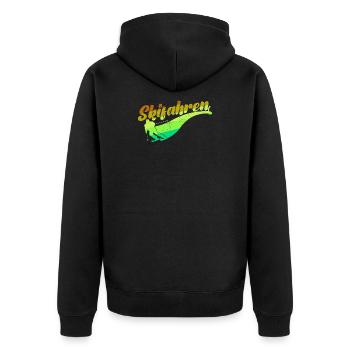 Schifahren Winter Skifahrer Wintersport Skiurlaub - Unisex Premium Bio Zip Hoodie - Schwarz - Hinten - Nico (187cm)