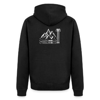 Berg Wintersport Snowboard Biathlon Wintersaison - Unisex Premium Bio Zip Hoodie - Schwarz - Hinten - Nico (187cm)
