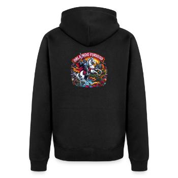 Chevalier Orlando Furioso - Veste à capuche bio Premium Unisexe - noir - Dos - Nico (187cm)