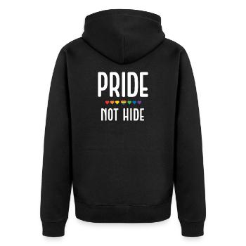 LGBT Pride Month - Pride, Not Hide - Unisex Premium Organic Zip Hoodie - black - Back - Nico (187cm)