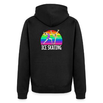 Eislaufen Eishockey Snowboard Wintersport Eis - Unisex Premium Bio Zip Hoodie - Schwarz - Hinten - Nico (187cm)